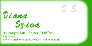 diana sziva business card